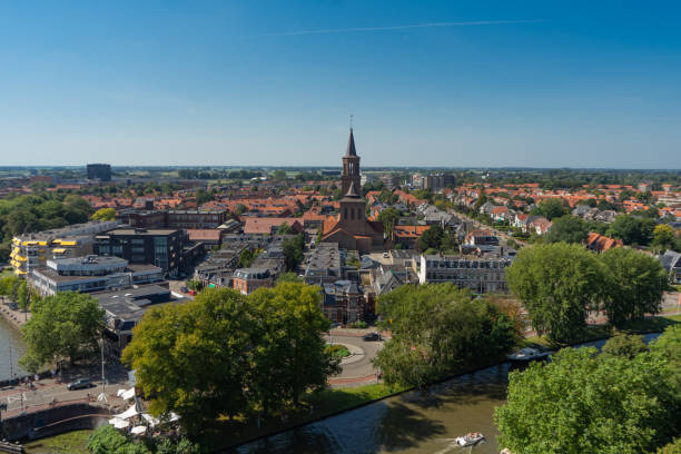 Luchtfoto van Leeuwarden in Friesland