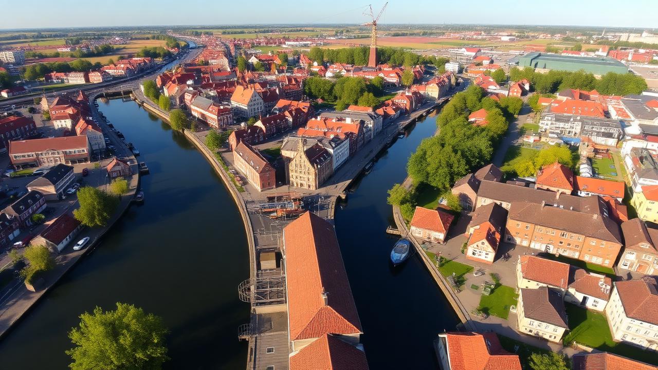 Luchtfoto van Leeuwarden in Friesland